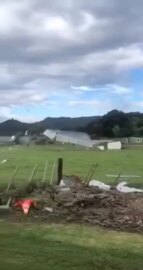 Video for Frightening scenes as shed whips past East Coast marae