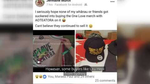 Video for &#039;Aoteatora&#039;?  One Love merch mix-up irks festival fans