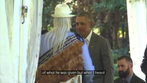 Video for President Obama gifted special whale bone taonga