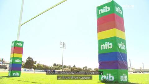 Video for Blues sport rainbow coloured goalposts for Valentine&#039;s Day match