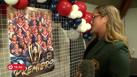 Video for NRLW champ Mya Hill-Moana is celebrated at home 