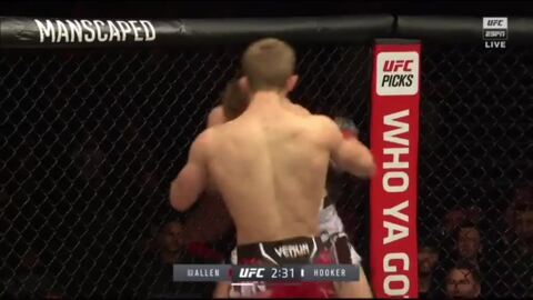 Video for Hooker unsuccessful in featherweight return at UFC London