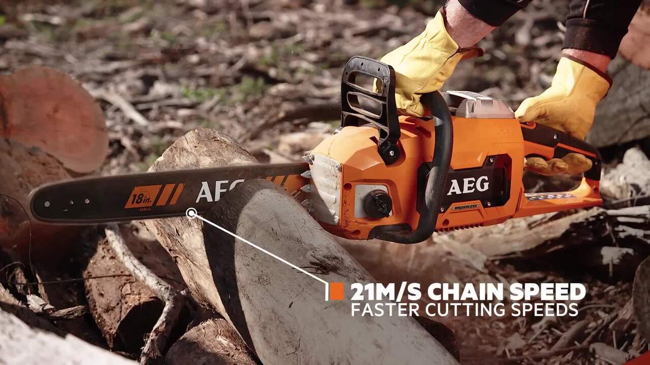 Aeg deals battery chainsaw