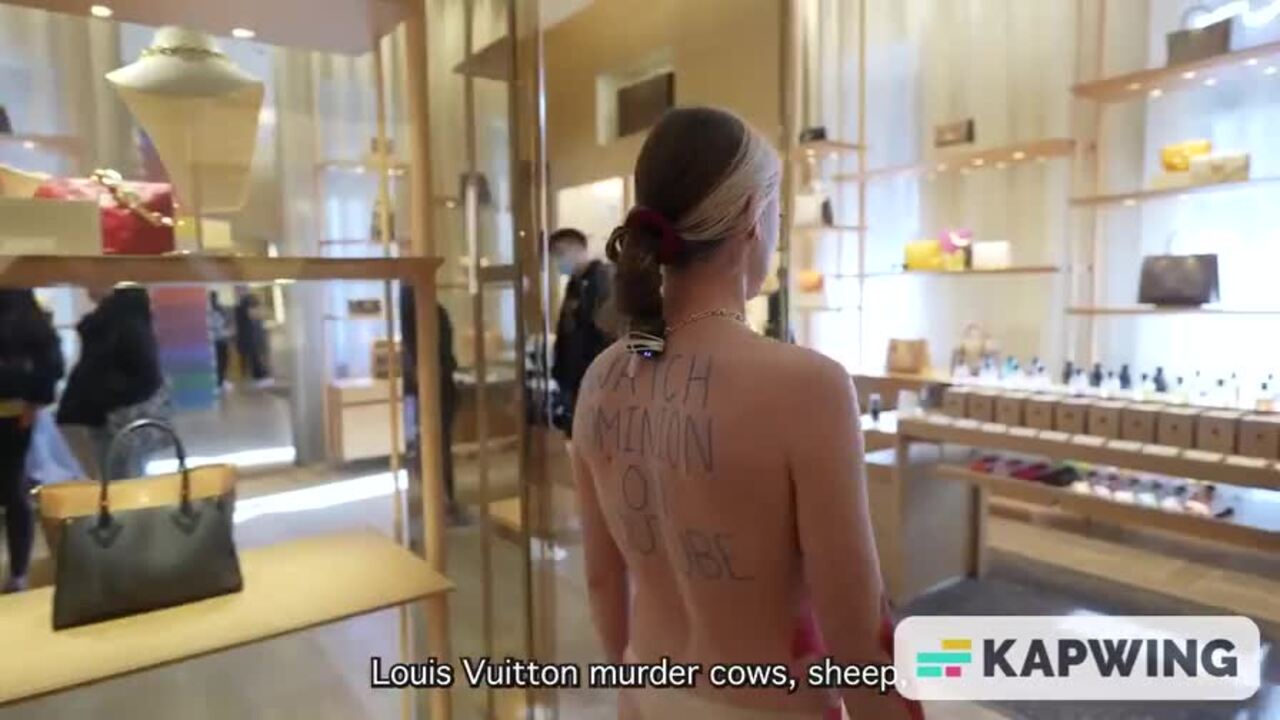 Vegan activist Tash Peterson returns to Louis Vuitton store where she was  charged over protest