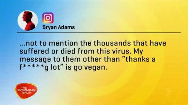 Singer Bryan Adams slammed as racist for post blaming 'bat eating