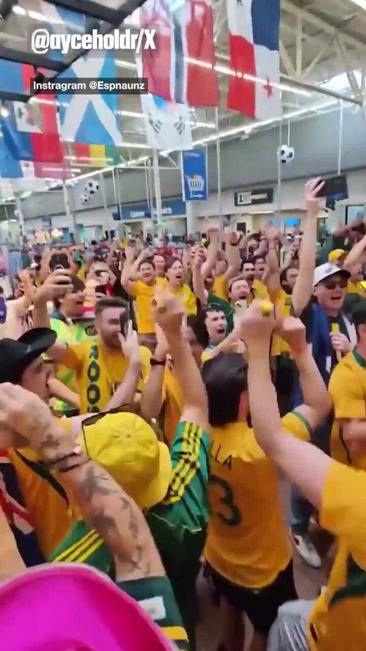 Socceroos fans storm Texas Walmart with chants ahead of match