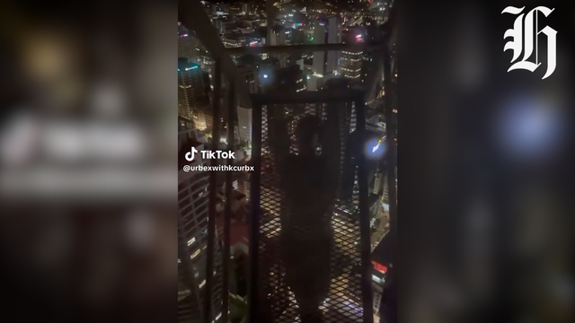 Warning after youth videoed scaling 220m high-rise crane on