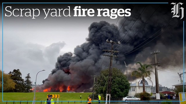 Inside the Papakura scrap yard fire Loud explosions fire balls