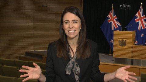 Video for Jacinda Ardern ended 40th birthday reading cabinet papers