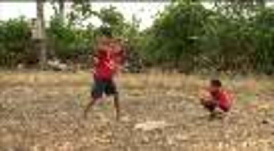 Video for Children of Torik use rice fields to improve baseball skills