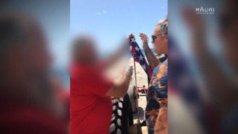 Video for Visiting African American students see Confederate battle flag flying at Waiheke