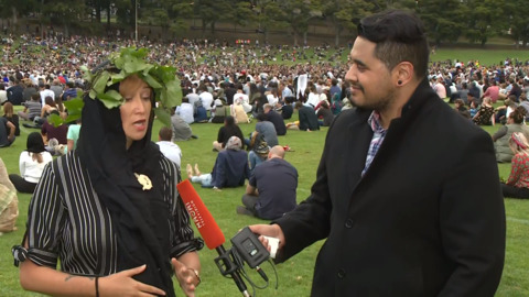 Video for Mass karanga at Auckland Domain vigil tonight