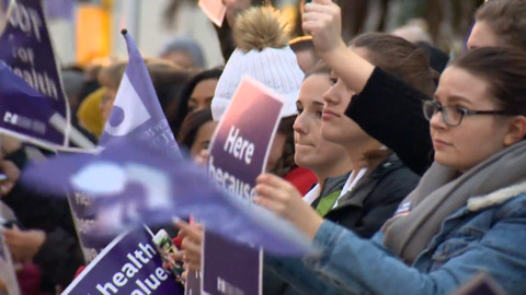 Video for Volunteer staff praised for their response to 24-hour nurses strike