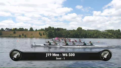 Video for 2019 Waka Ama Sprints - J19 Men - W6 500 Semi 1/2