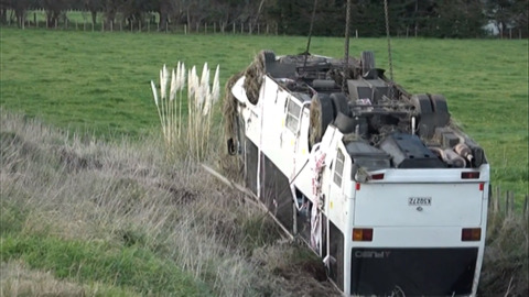 Video for One person remains hopitalised after Manawatu bus crash