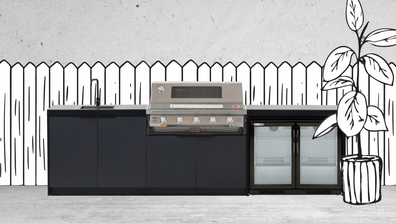 Kaboodle Outdoor Kitchen Ideas Bunnings AlfrescoPlus Arctic White