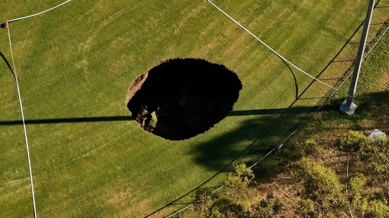 A giant sinkhole has opened up in Heidelberg