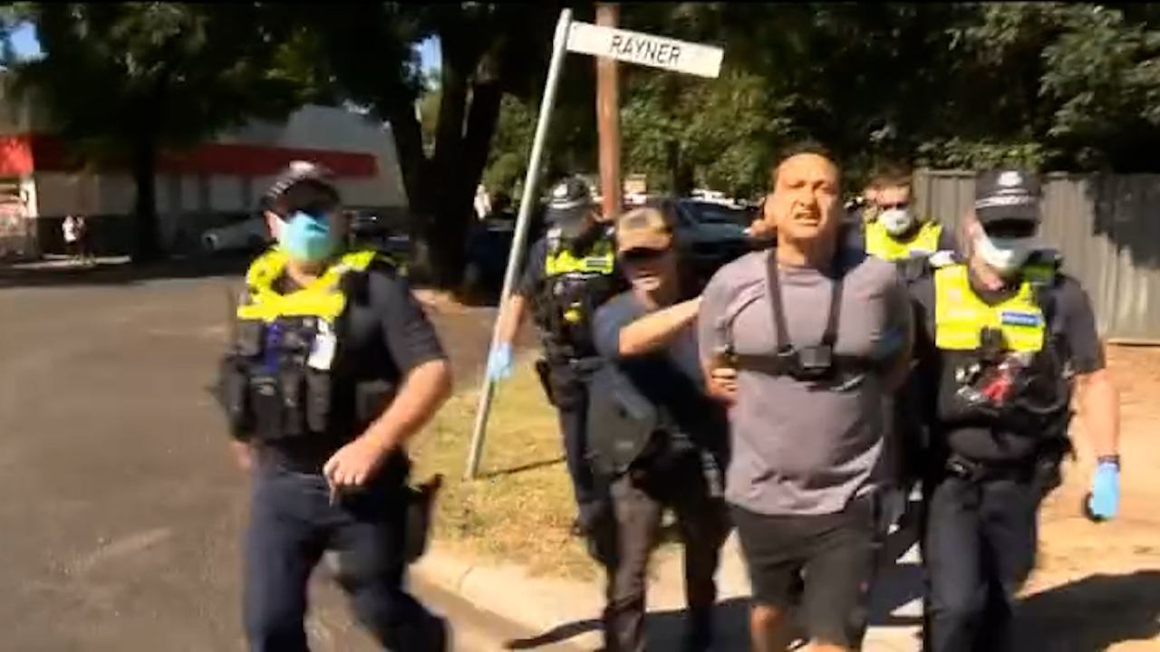 Police arrested Dezi Freeman outside the Myrtleford court house in 2021