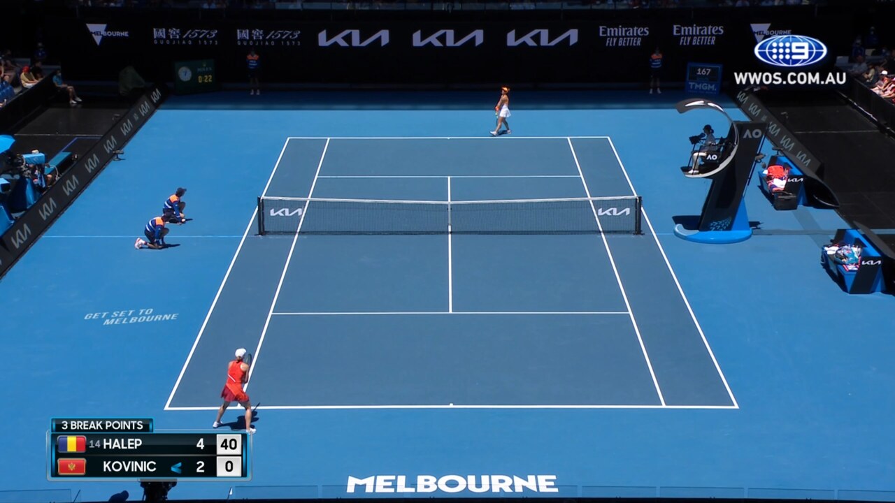 Simona Halep vs Danka Kovinić Australian Open 2022 Tennis Highlights
