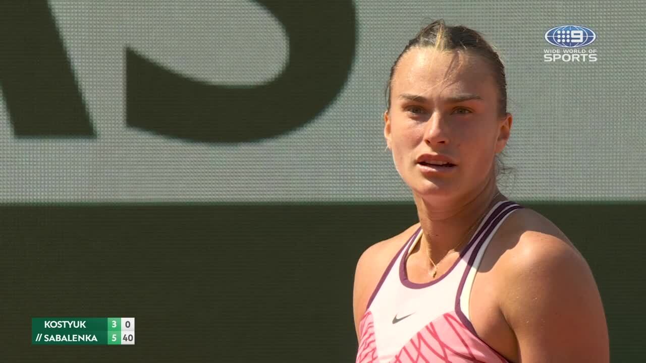 Marta Kostyuk Roland Garros Tennis Outfits Video: Sabalenka Serves