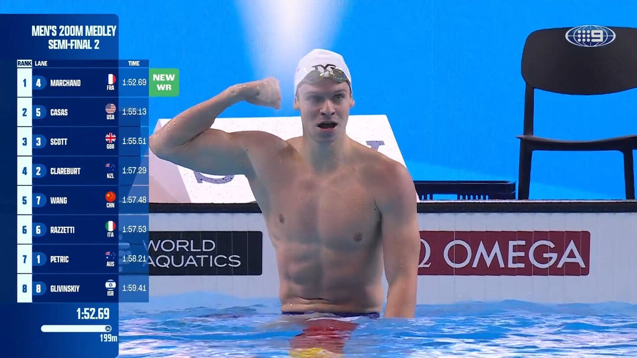 Leon Marchand obliterates world record