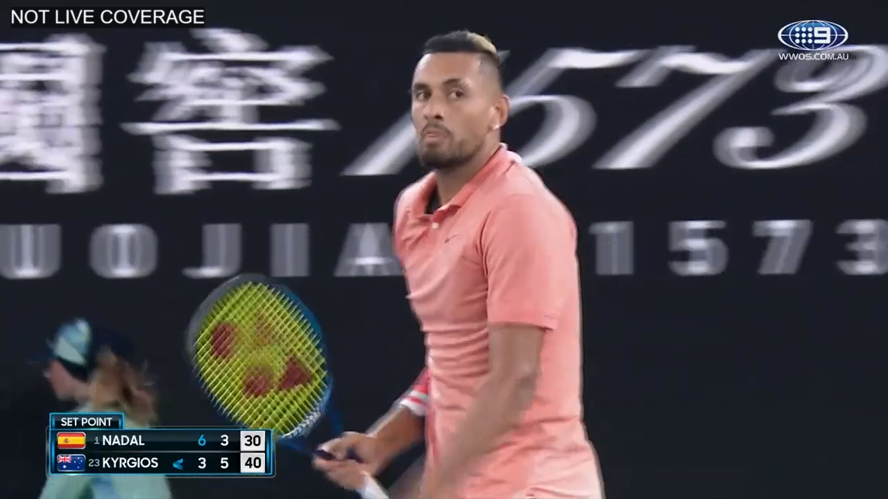 Kyrgios takes the second set against Nadal