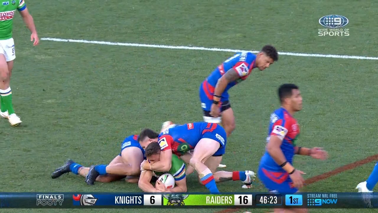 NRL 2023 Jack Wighton Tyson Gamble biting allegation mars Newcastle Knights win over Canberra Raiders
