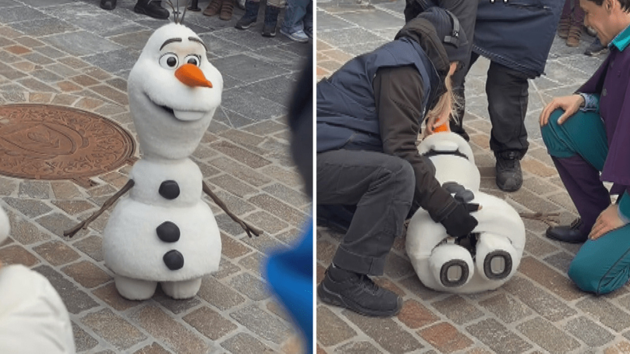 New Footage Shows Fresh Angle Of Olaf Robot Before Its Sudden Collapse Sparked Global Meme Frenzy
