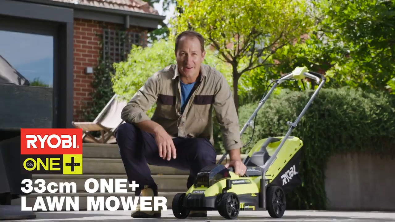 Ryobi one+ 18v discount 33cm lawn mower review