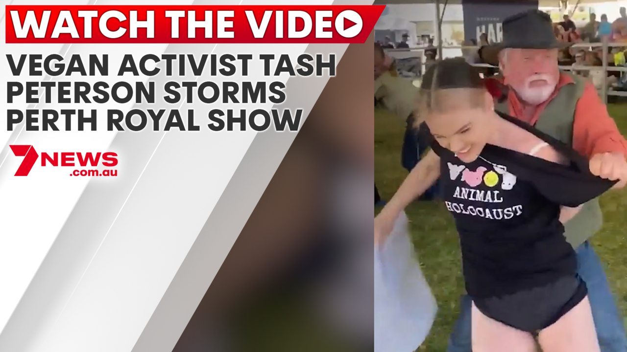 Vegan activist Tash Peterson storms Perth Royal Show in ANOTHER dramatic  protest