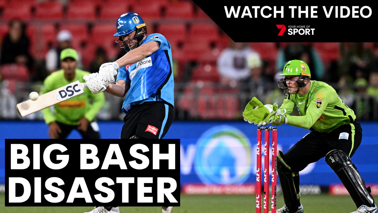 Sydney Thunder BBL Bowled out for just 15 runs against Adelaide Strikers in world record low 7NEWS