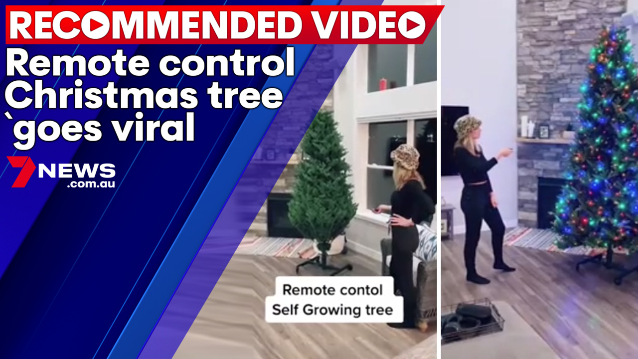TikTok video showing Stow & Grow remote control Christmas tree divides  social media
