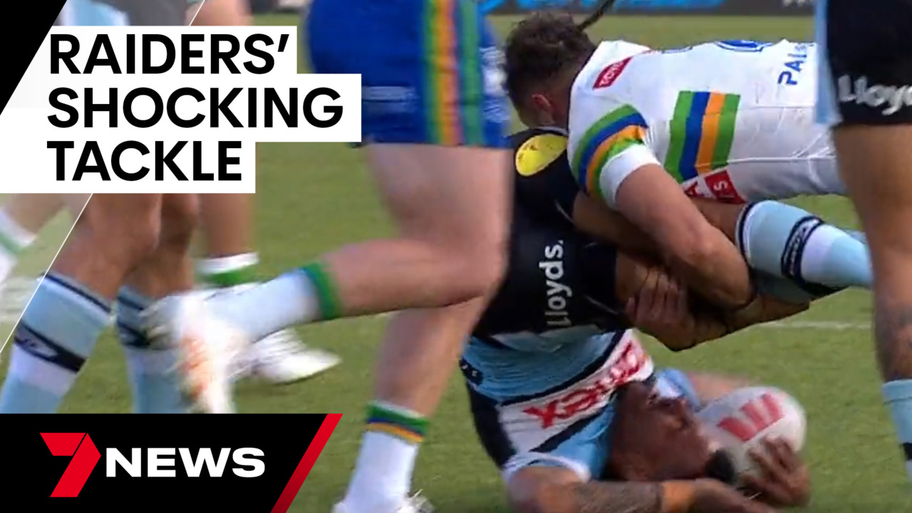 Canberra Raiders star Sebastian Kris cops huge ban for horror spear tackle That was awful 7NEWS