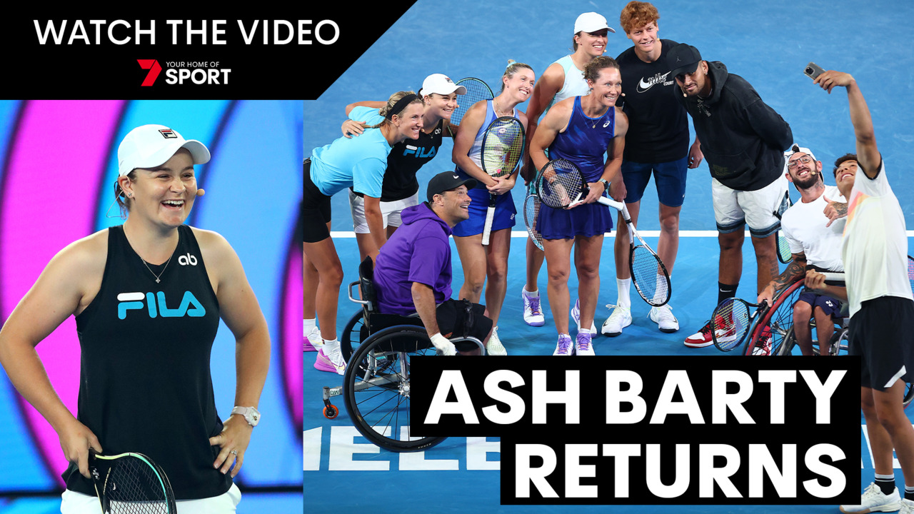 Pregnant Ash Barty receives huge ovation on return to Rod Laver Arena for Australian Open 2023 kids day 7NEWS