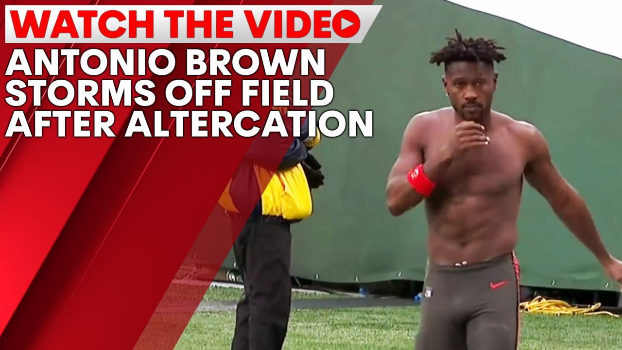 Fallen NFL star Antonio Brown strips shirt mid-game, storms off field