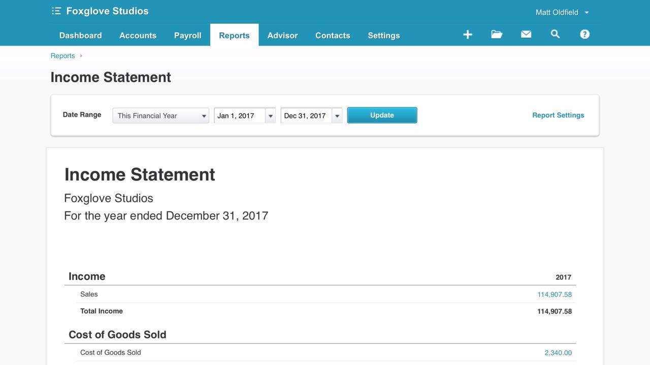 Profit And Loss Report Xero