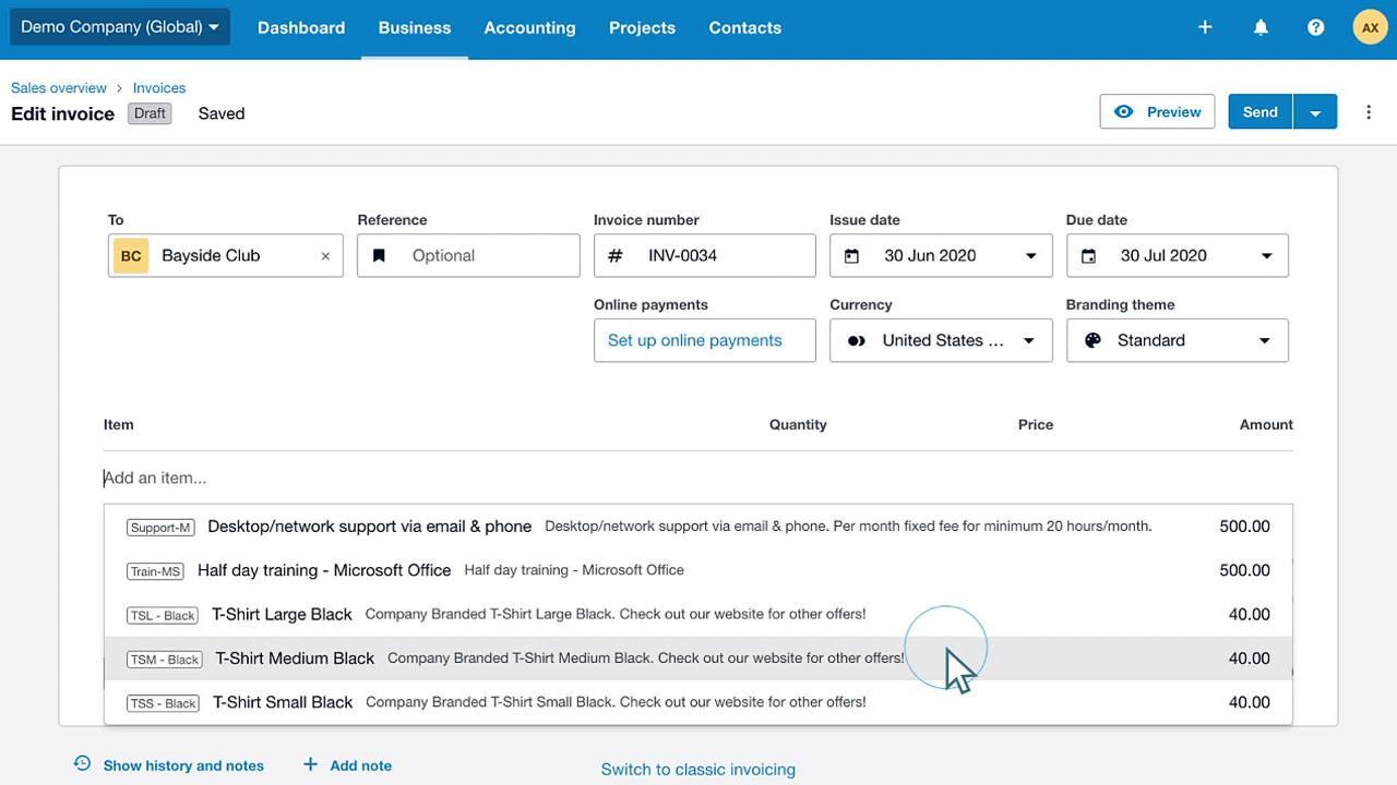 Xero First Create a Sales Invoice in Xero Xero TV