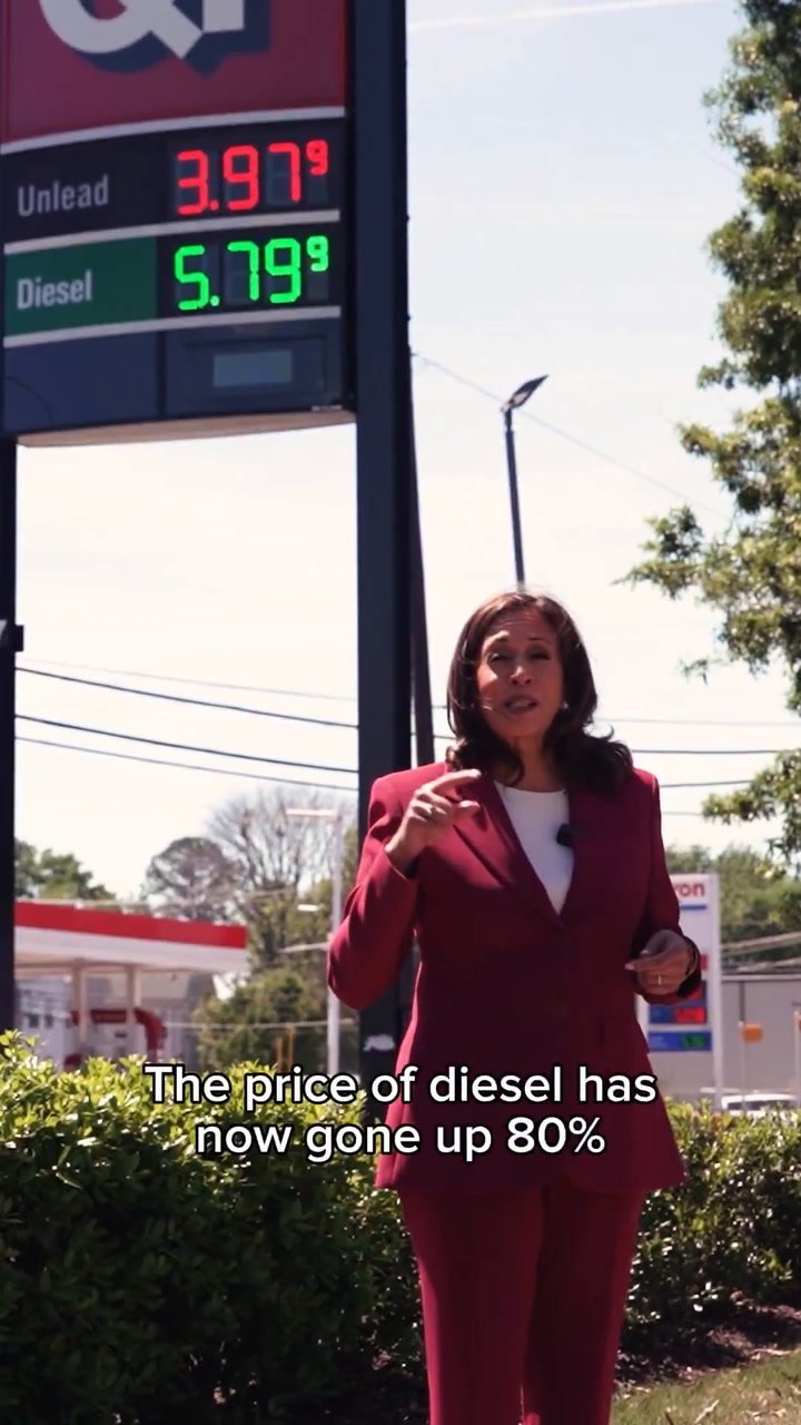 Kamala Harris blames Trump and Iran war for high gas prices | news.com ...