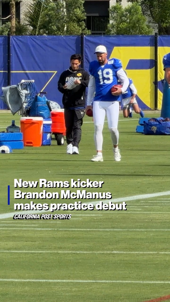 Debut Background Color Blue New Rams kicker Brandon McManus makes practice debut | news.com.au ...
