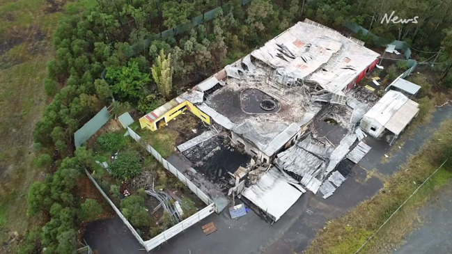 Fire ravaged former Big Brother house from the air The Courier Mail