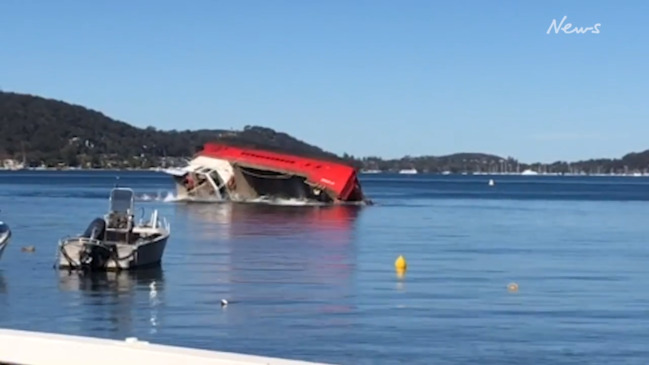 Great Mackerel Beach Pittwater Rescue Barge Carrying Truck