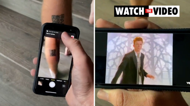 Man gets QR code tattoo to “Rick Roll” scanners with Rick Astley