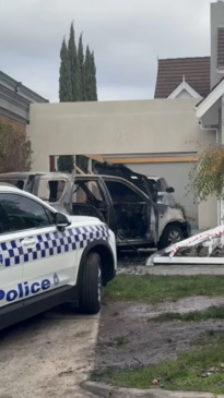 Burning cars rammed into home in Essendon in twin arson attacks ...