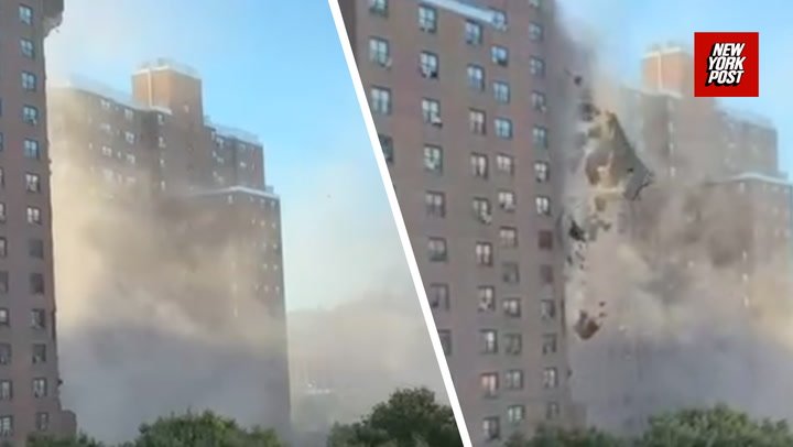 Part of building falls moments after gas explosion of Bronx building ...