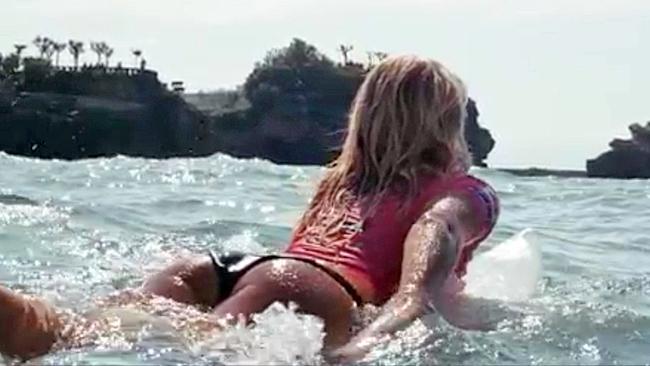 Five-time women's world surfing champion Stephanie Gilmore almost loses her  top during Vogue fashion shoot at Bondi Beach | Daily Telegraph