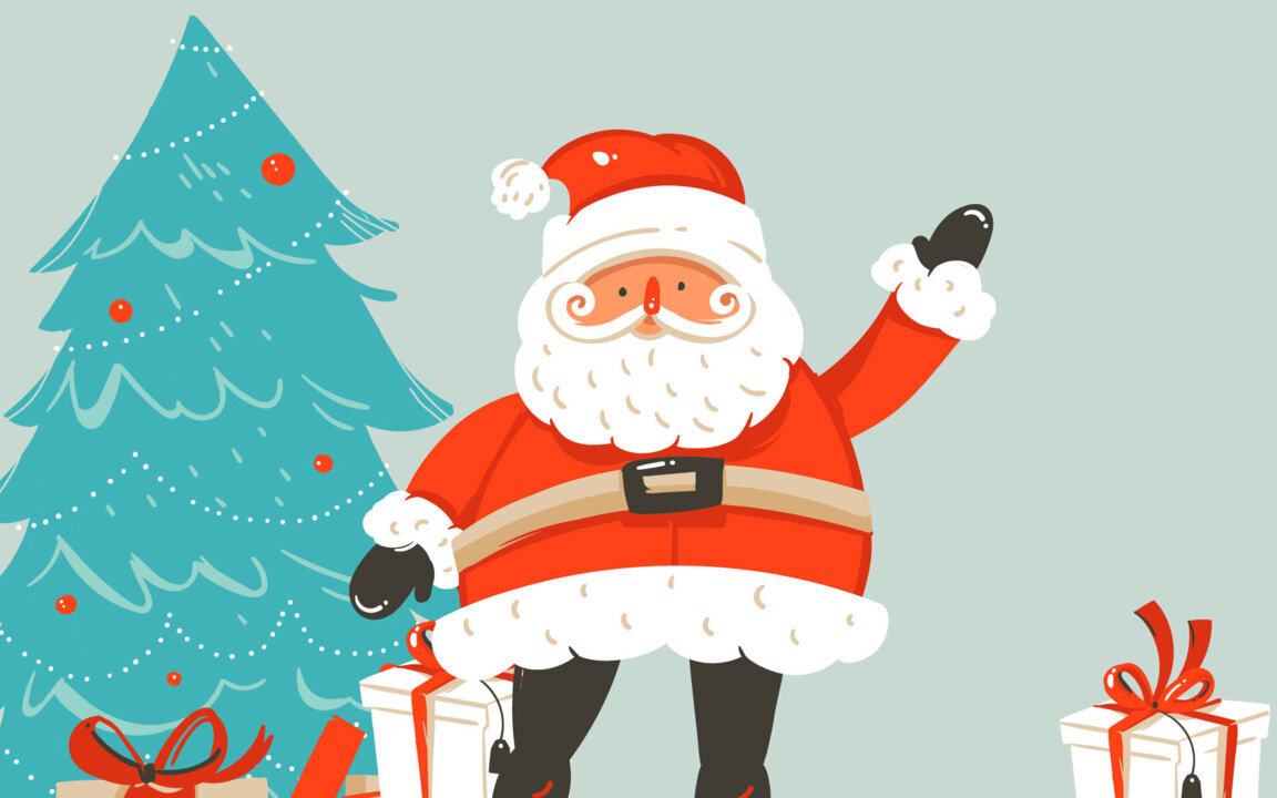 Cute Pictures Of Christmas Santa Claus Cartoon With Reindeer And Gift Bag  For Funny… Santa Claus Wallpaper, Santa Claus Pictures, Santa Claus  Pictures Image 