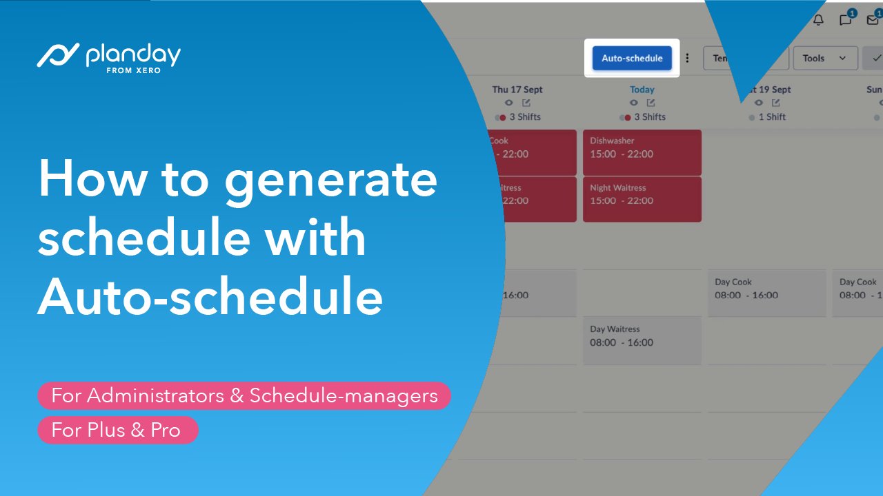 Scheduling - Planday tutorials