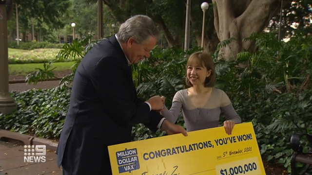 Vaccination lottery: Sydney woman wins $1 million prize