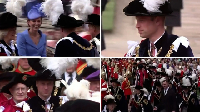 Queen Elizabeth leads royal family at Order of the Garter service