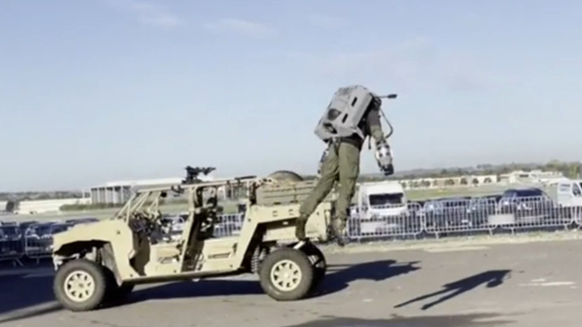 Dubai Police perform a gravity defying jetpack show 